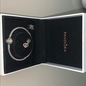 PANDORA BRACELET AND CHARMS